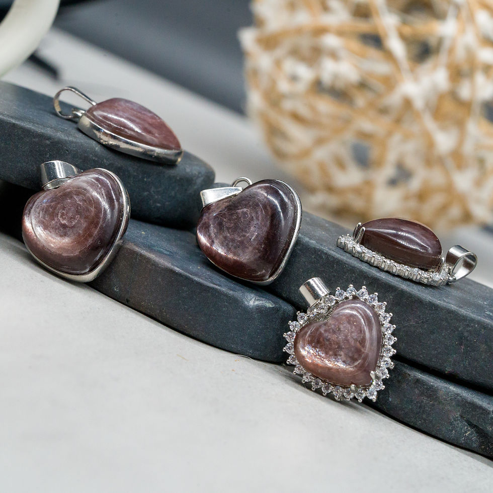 Thumbnail: Purple Cats Eye Heart Charm Pendant Silver Crystal Jewelry Mystical Boho Gift