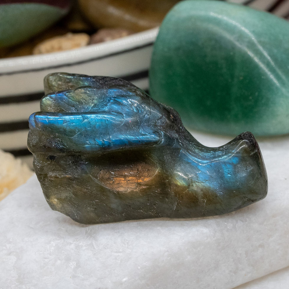Miniatura: Labradorite Mini Crystal Dragon Head Carving Figurine Miniature Crystal Carvings