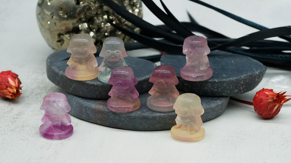 Miniatura: Fluorite Mini Darth Vader Figurine Crystal Figurine Dark Side Sith Master Decor