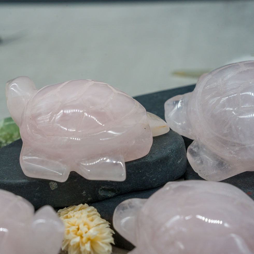 Miniatura: Rose Quartz Turtle Carving Pink Crystal Animal Ocean Theme Home Decor Gift Pink
