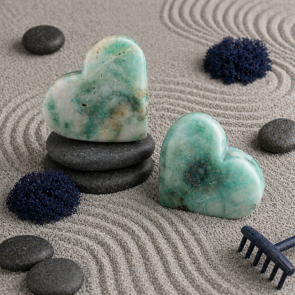 Thumbnail: Natural Phoenix Stone Crystal Heart Malachite Chrysocolla Chakra Meditation Gift