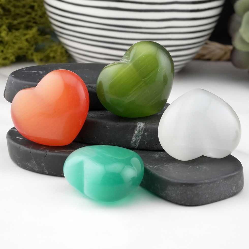 Miniatura: Rainbow Cats Eye Crystal Heart Spiritual Protection Decor Gift Meditation Energy