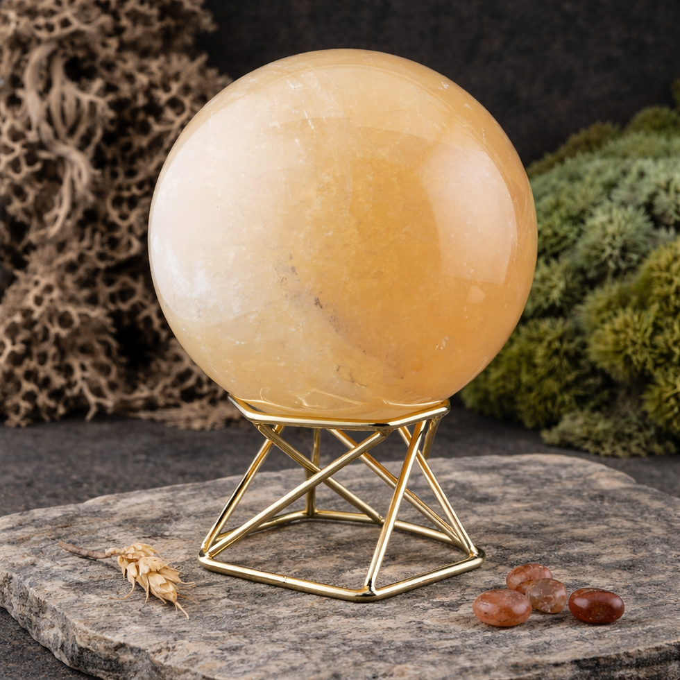 Miniatura: Honey Calcite Crystal Sphere Protection Nature Stone Ball Yellow Home Decor Gift
