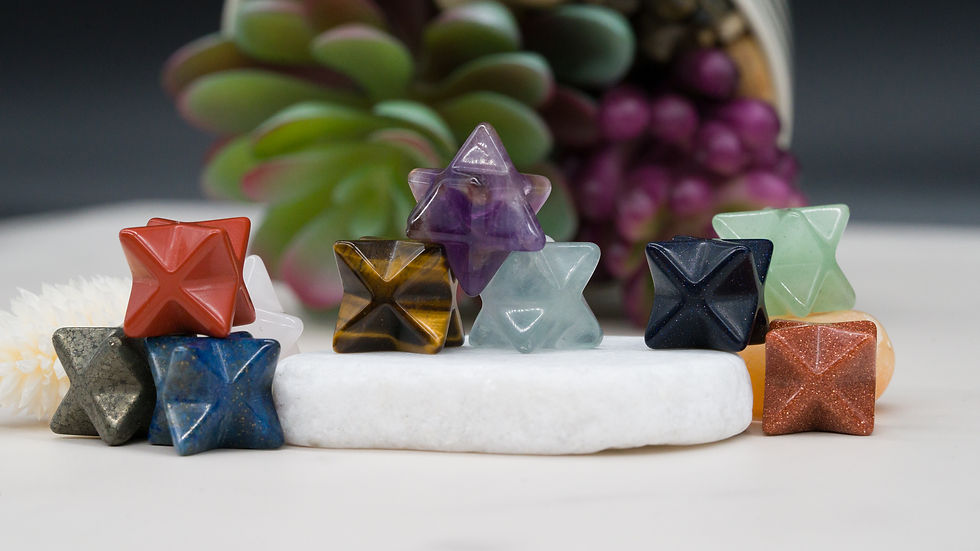 Miniatura: Mini Crystal Merkaba Small Miniature Gemstone Pocket Stone Protection Prayer