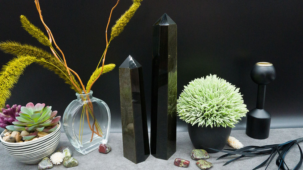 Miniatura: Golden Obsidian Large Natural Crystal Tower Point Wand
