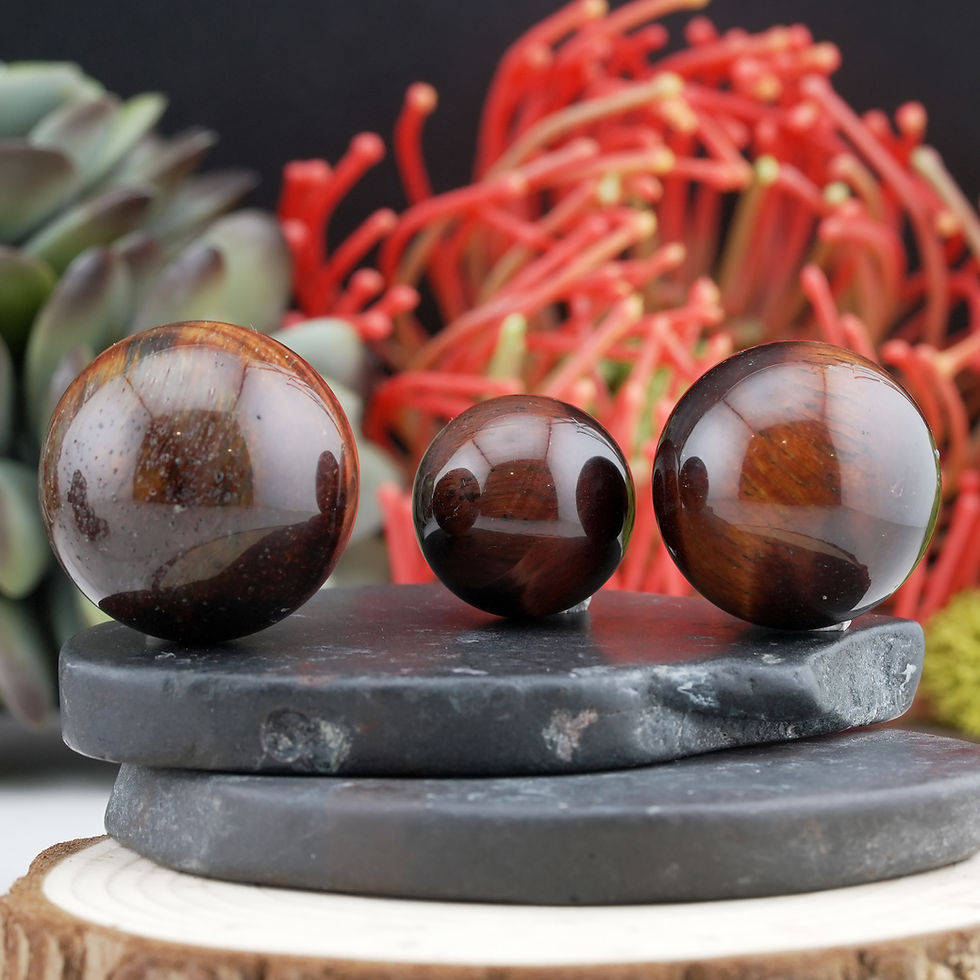 Miniatura: Red Tiger's Eye Crystal Gem Sphere Smooth Pocket Worry Stone Crystal Ball Heal