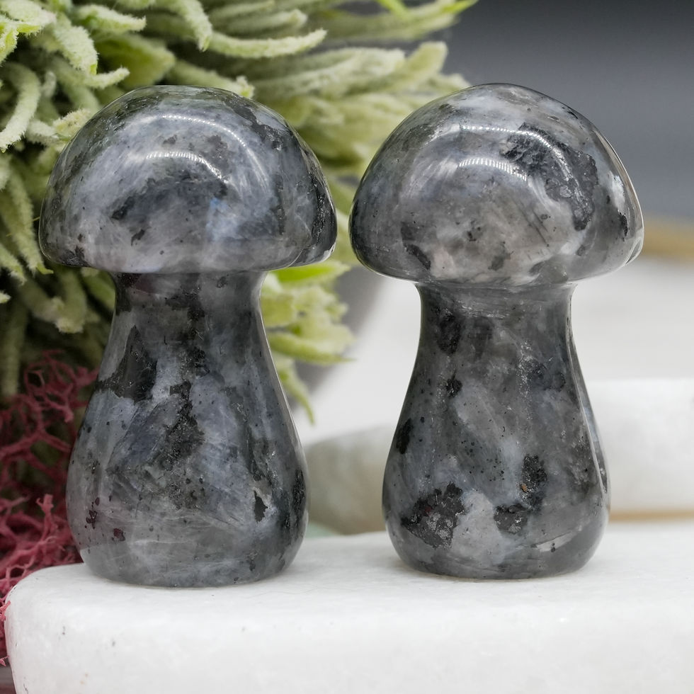 Thumbnail: Larvikite Mushroom Crystal Sculpture Healing Stone Energy Decor Spiritual Gift