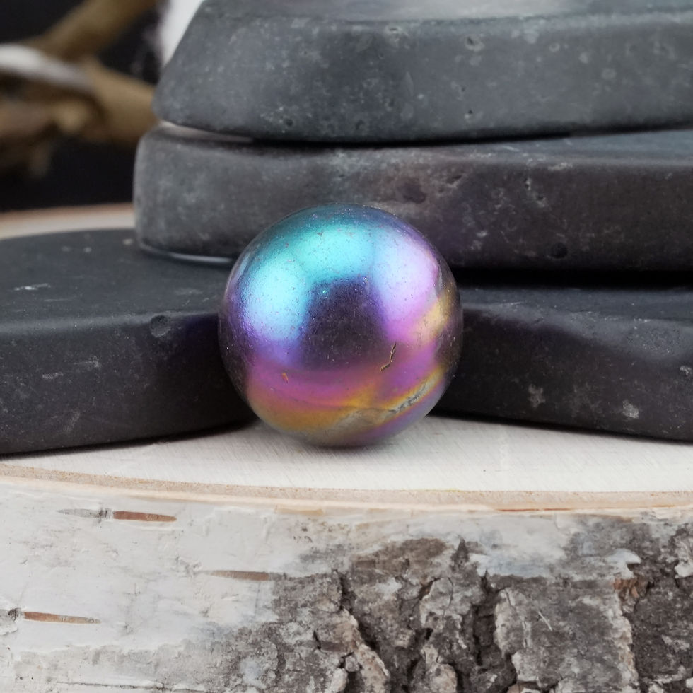 Miniatura: Rainbow Titanium Aura Quartz Sphere Crystal Boho Decor Spiritual Energy Stone