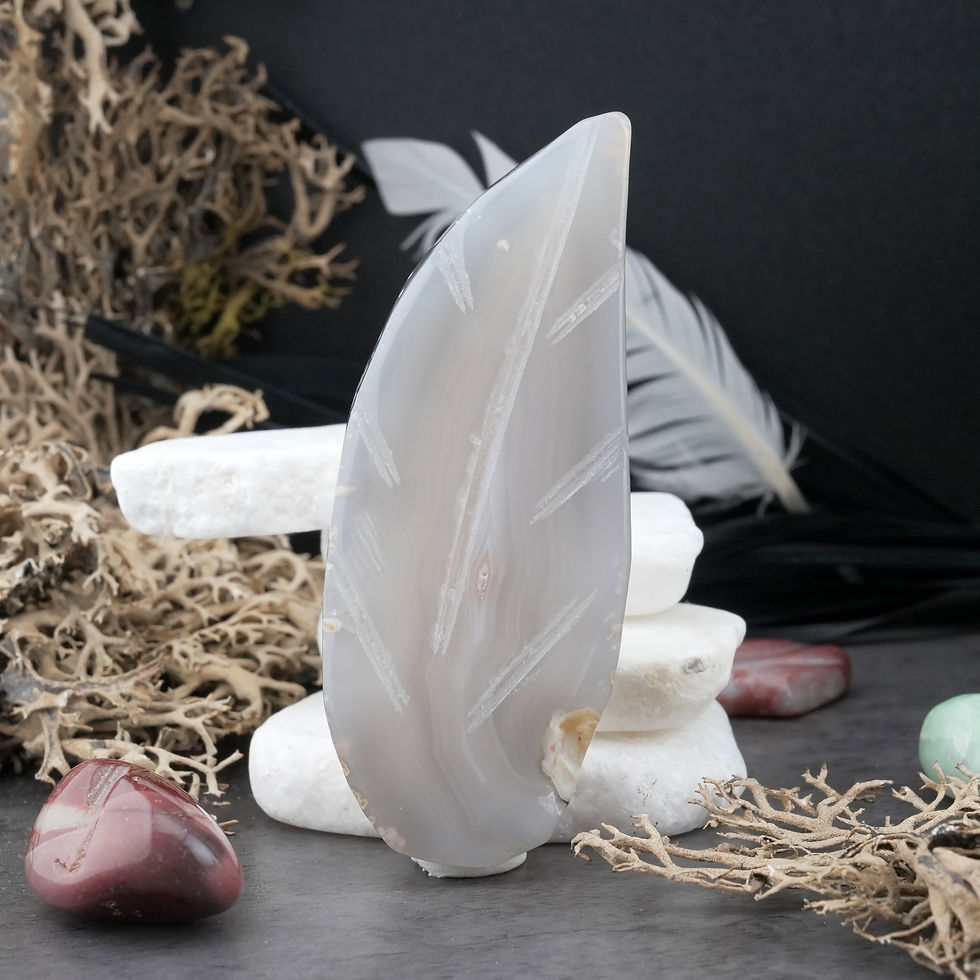 Miniatura: Druzy Agate Feather Crystal Decor Spiritual Gift Mystical Home Altar Decor Boho