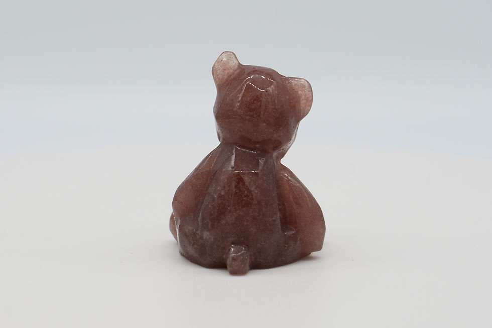 Thumbnail: Strawberry Quartz Bear Crystal Figurine Healing Decor Gift Pink Gemstone Statue