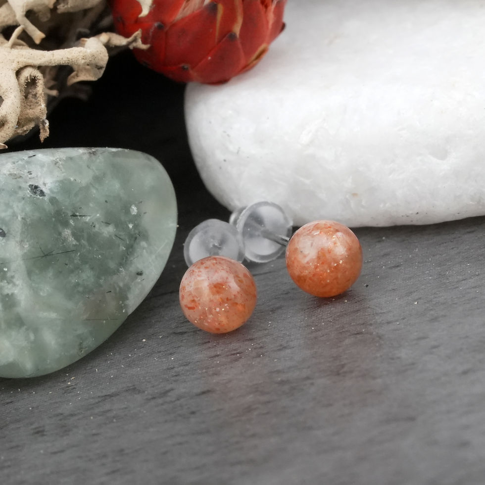 Thumbnail: Golden Strawberry Quartz Crystal Sphere Stud Earrings 925 Silver Jewelry Gift