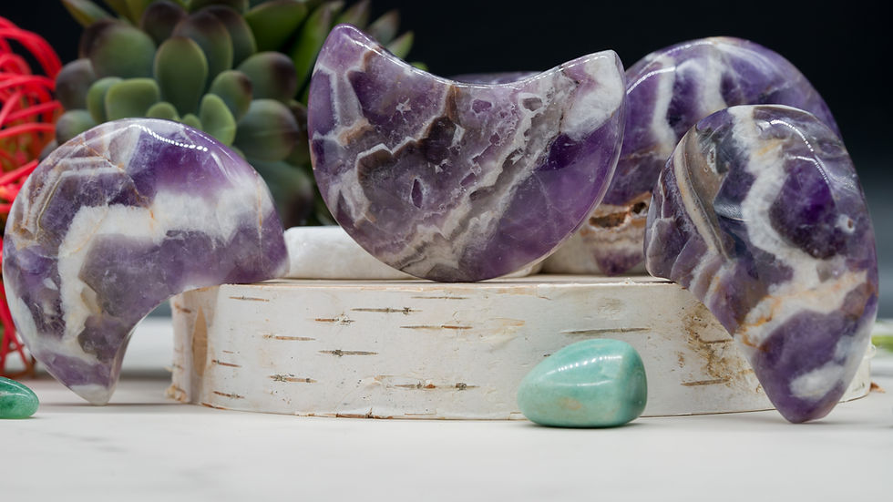 Miniatura: Dream Amethyst Crystal Moon Purple Wedding Decor Natural Meditation Stone