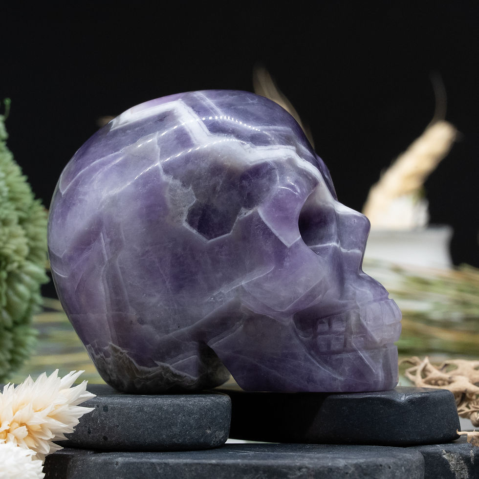 Miniatura: Dream Amethyst Skull Crystal Figurine Home Decor Healing Altar Table Decor Gift