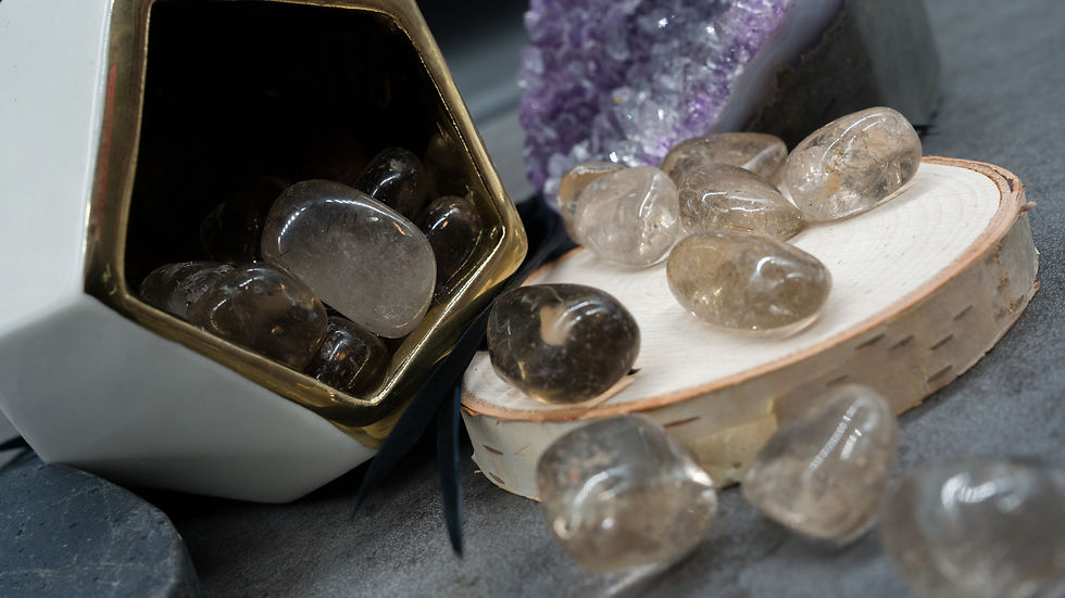 Miniatura: Smoky Quartz Crystal Tumbled Pocket Stone Healing Protection Crystal Gemstone