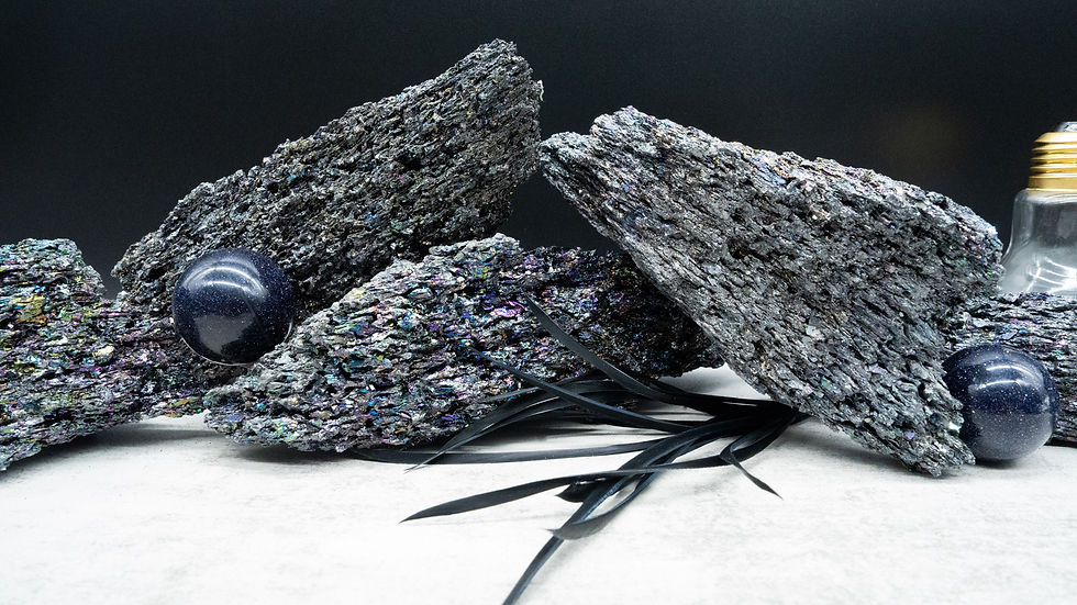 Miniatura: Raw Rainbow Silicon Carbide Specimen Crystal Spiritual Healing Meditation Stone
