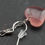 Thumbnail: Strawberry Quartz Crystal Puffy Heart Hanging Earrings 925 Silver Jewelry Gift