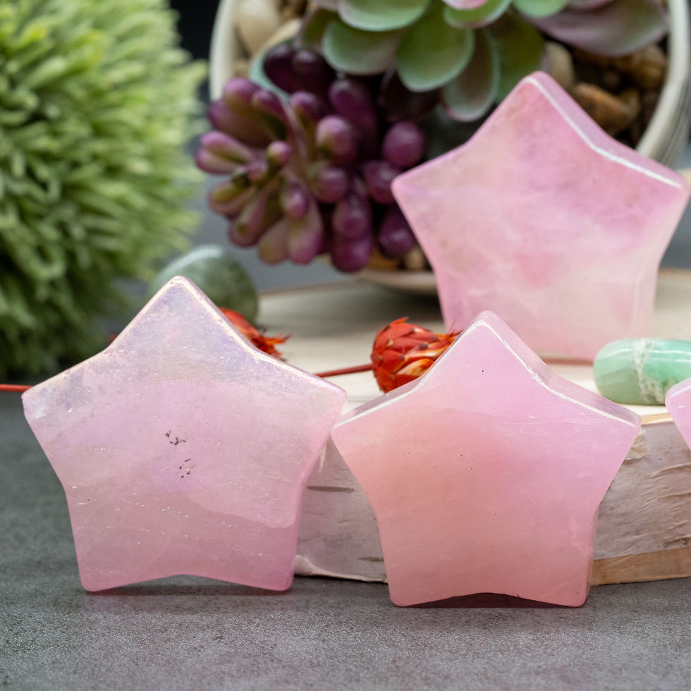 Thumbnail: Pink Aura Quartz Star Carving Pink Crystal Healing Gemstone Love Decor for Girls