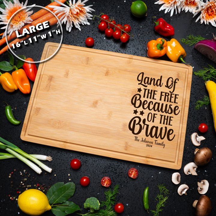 Thumbnail: Custom Personalized Engraved Bamboo Cutting Board Wood Charcuterie Board
