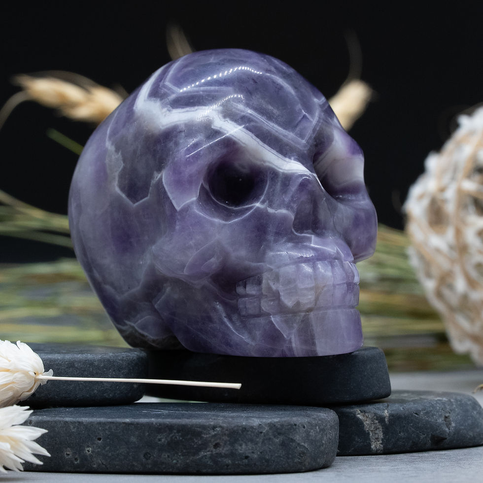 Miniatura: Dream Amethyst Skull Crystal Figurine Home Decor Healing Altar Table Decor Gift