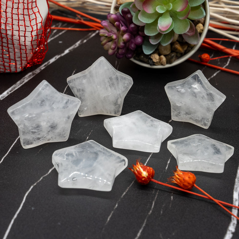 Miniatura: Clear Quartz Crystal Star Carving Spiritual Healing Protection Gemstone Decor