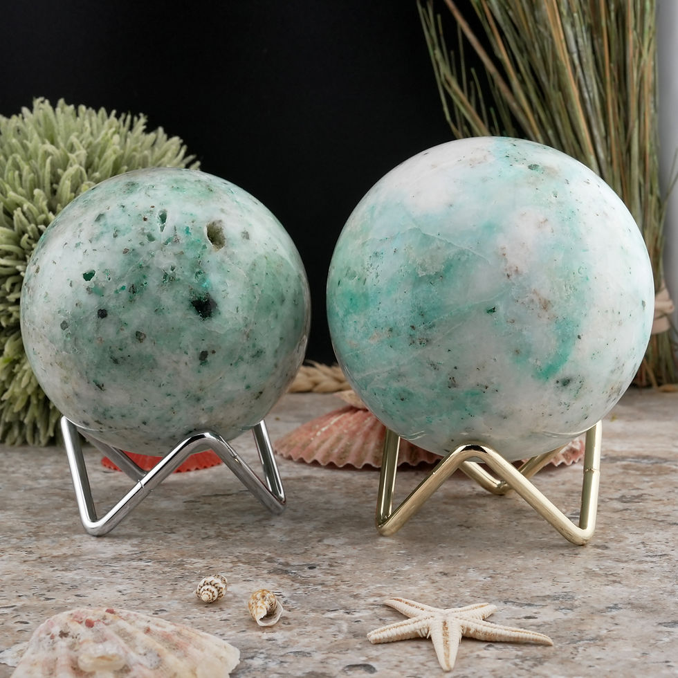 Thumbnail: Phoenix Stone Sphere Crystal Malachite Chrysocolla Energy Protection Home Decor
