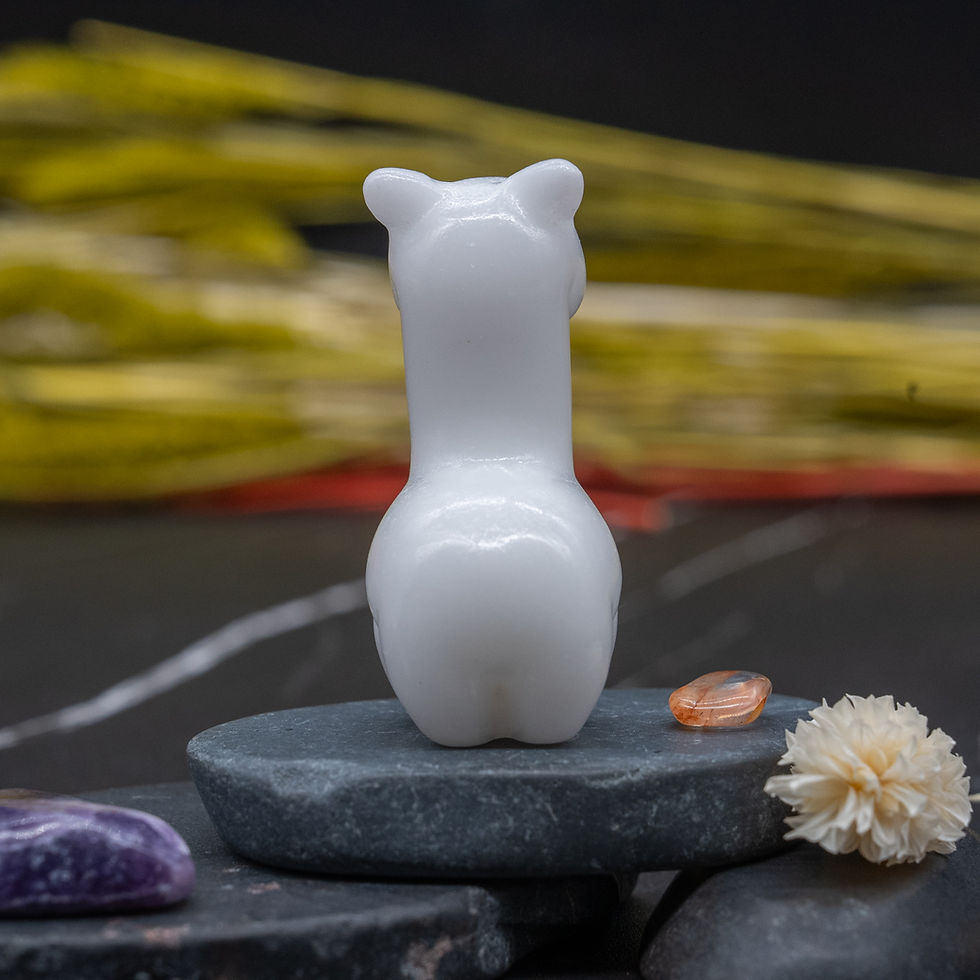 Miniatura: White Jade Crystal Llama Alpaca Carving Animal Shaped Home Decor Gift Figurine