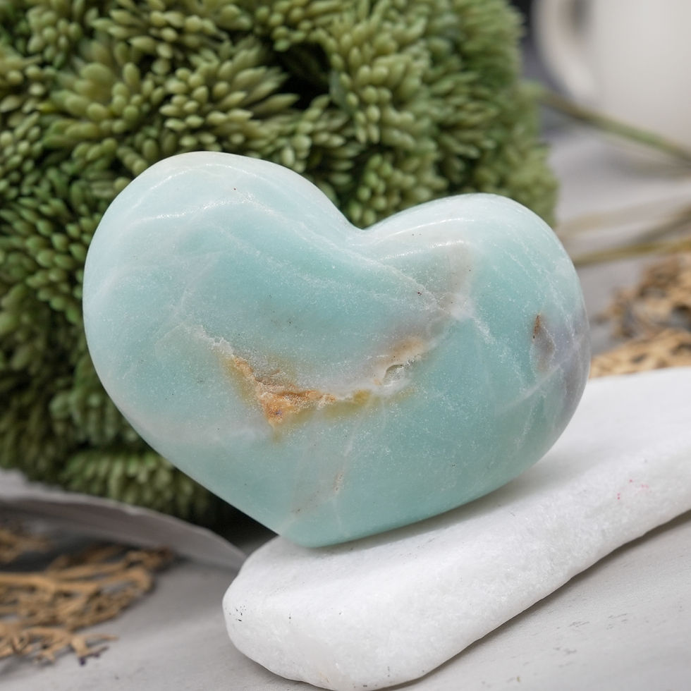 Miniatura: Caribbean Calcite Heart Crystal Decor Gift Healing Stone Spiritual Energy Piece