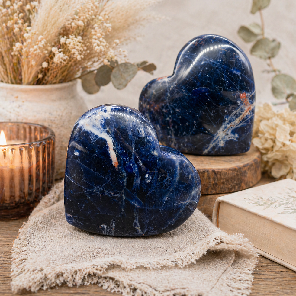 Thumbnail: Sodalite Crystal Heart Carving Spiritual Healing Meditation Pocket Stone Gift