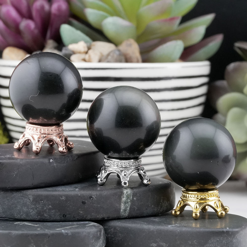 Thumbnail: Black Obsidian Mini Sphere Crystal Healing Energy Protection Pocket Stone Gift
