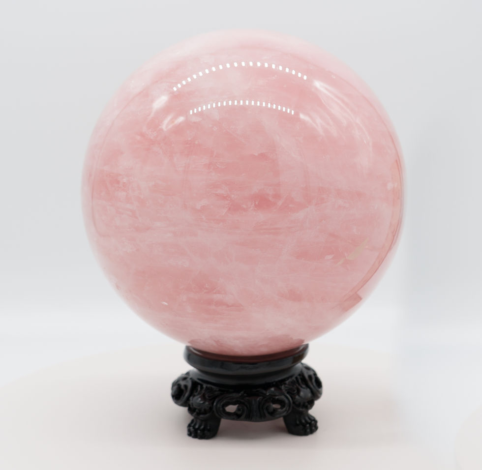 Thumbnail: Pink Rose Quartz Crystal Sphere Pink Wedding Decor Heart Chakra Healing Stone