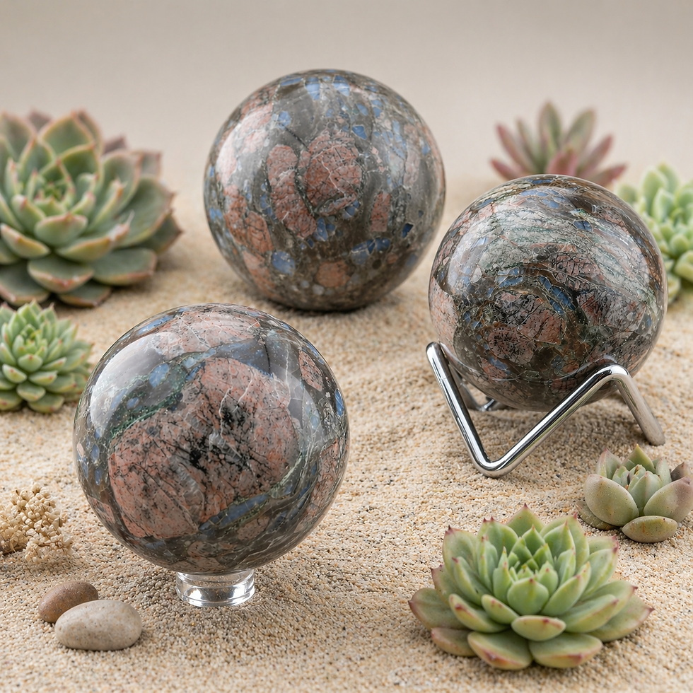 Miniatura: Blue Que Sera Crystal Sphere Llanite Spiritual Energy Meditation Boho Decor Gift