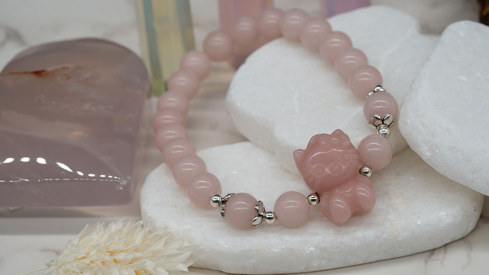 Thumbnail: Pink Opal Crystal Hello Kitty Bracelet Crystal Jewelry Anime Kawaii Lover Gift
