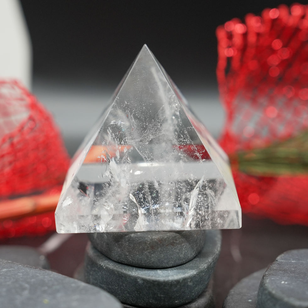 Miniatura: Clear Quartz Pyramid Healing Crystal Spiritual Growth Chakra Stone Decor Gift