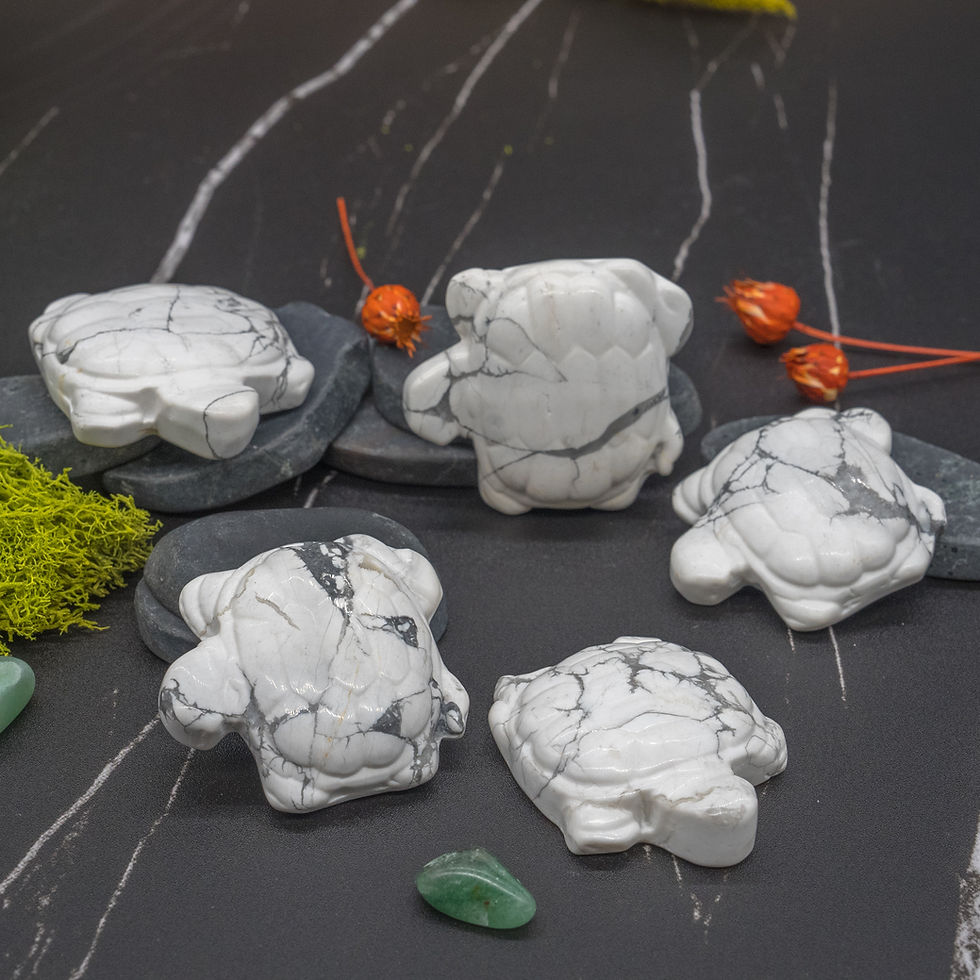 Miniatura: Howlite Turtle Crystal Figurine Spiritual Healing Decor Gift Energy Balancing