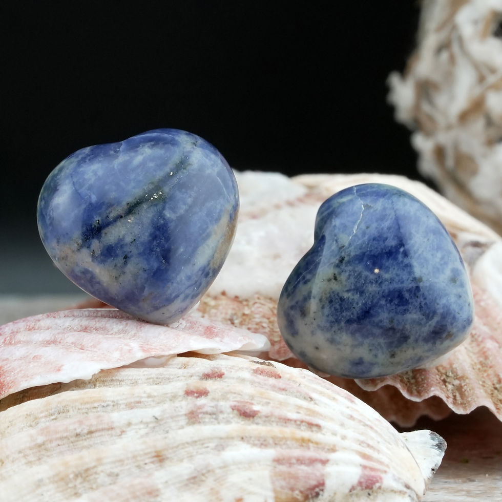 Thumbnail: Sodalite Puffy Mini Heart Crystal Gift Spiritual Protection Boho Altar Stones