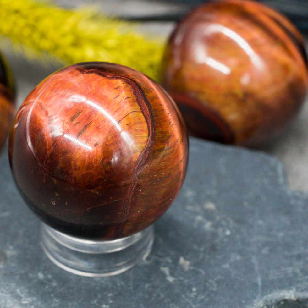 Miniatura: Red Tiger's Eye Crystal Gem Sphere Smooth Pocket Worry Stone Crystal Ball Heal