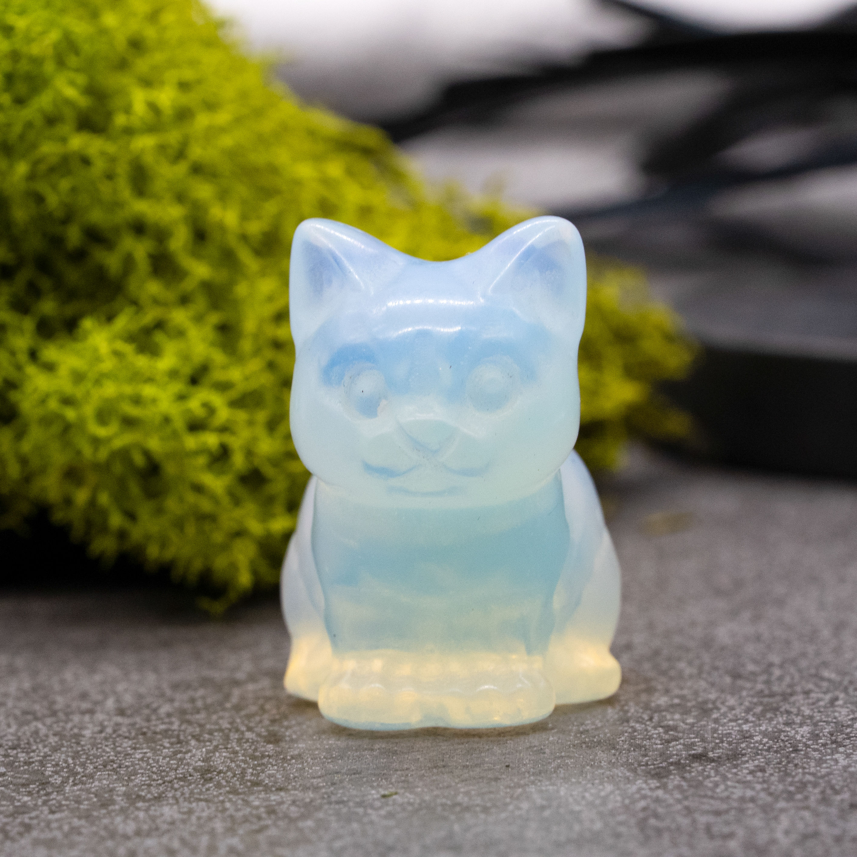 Opalite Crystal Cat Figurine Kitten Pet Memory Keepsake Trinket Cat Lover Gift