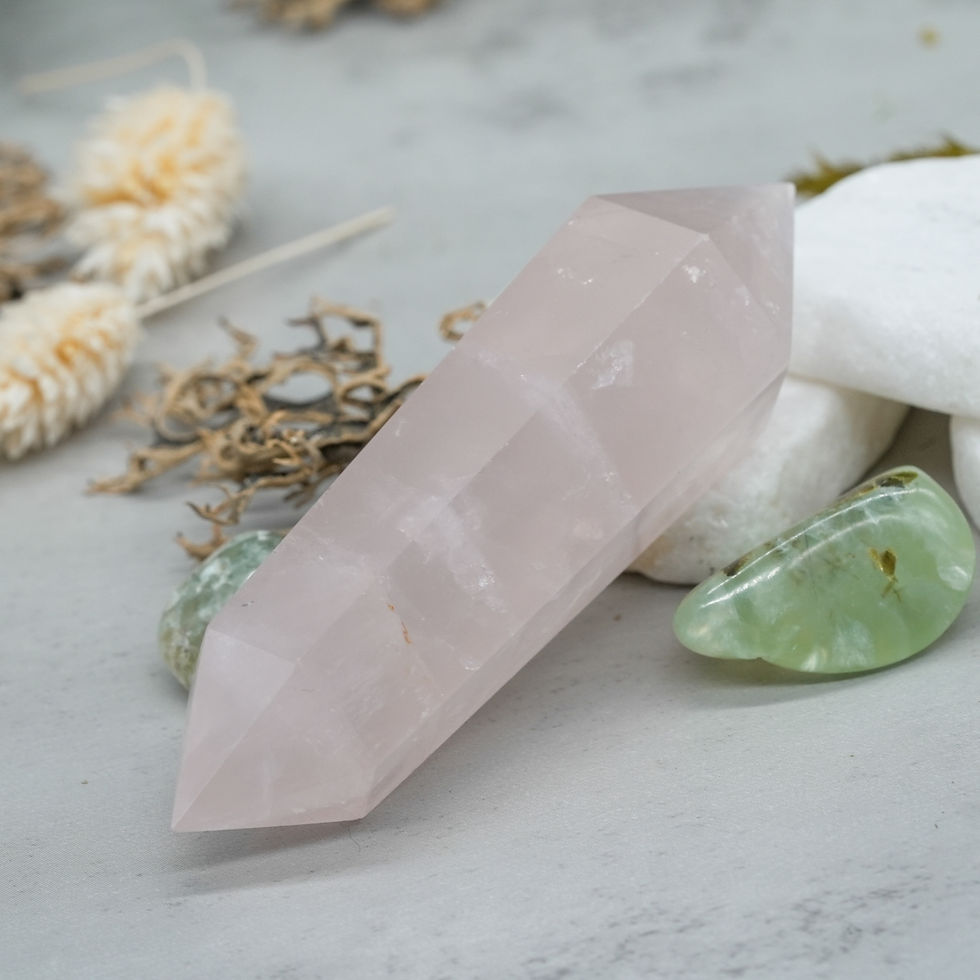 Miniatura: Natural Rose Quartz DT Crystal Wand Spiritual Energy Tool Pink Gemstone Decor