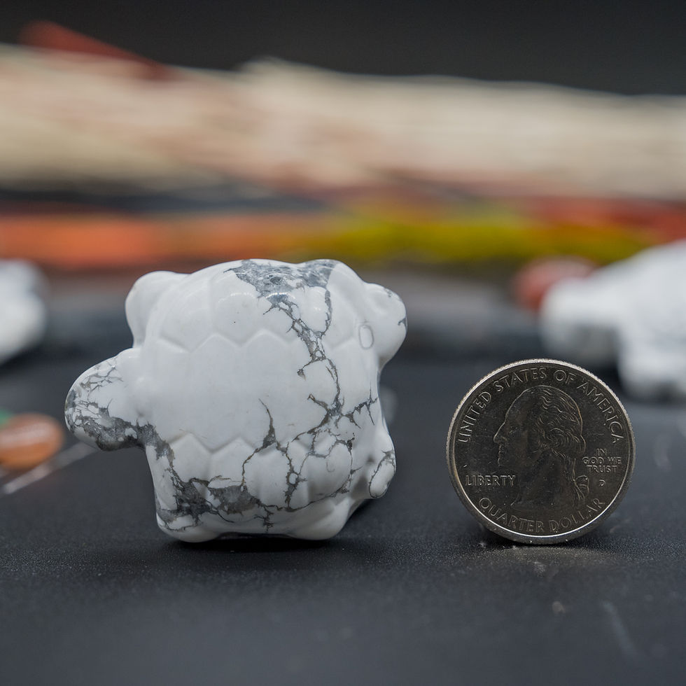 Miniatura: Howlite Turtle Crystal Figurine Spiritual Healing Decor Gift Energy Balancing