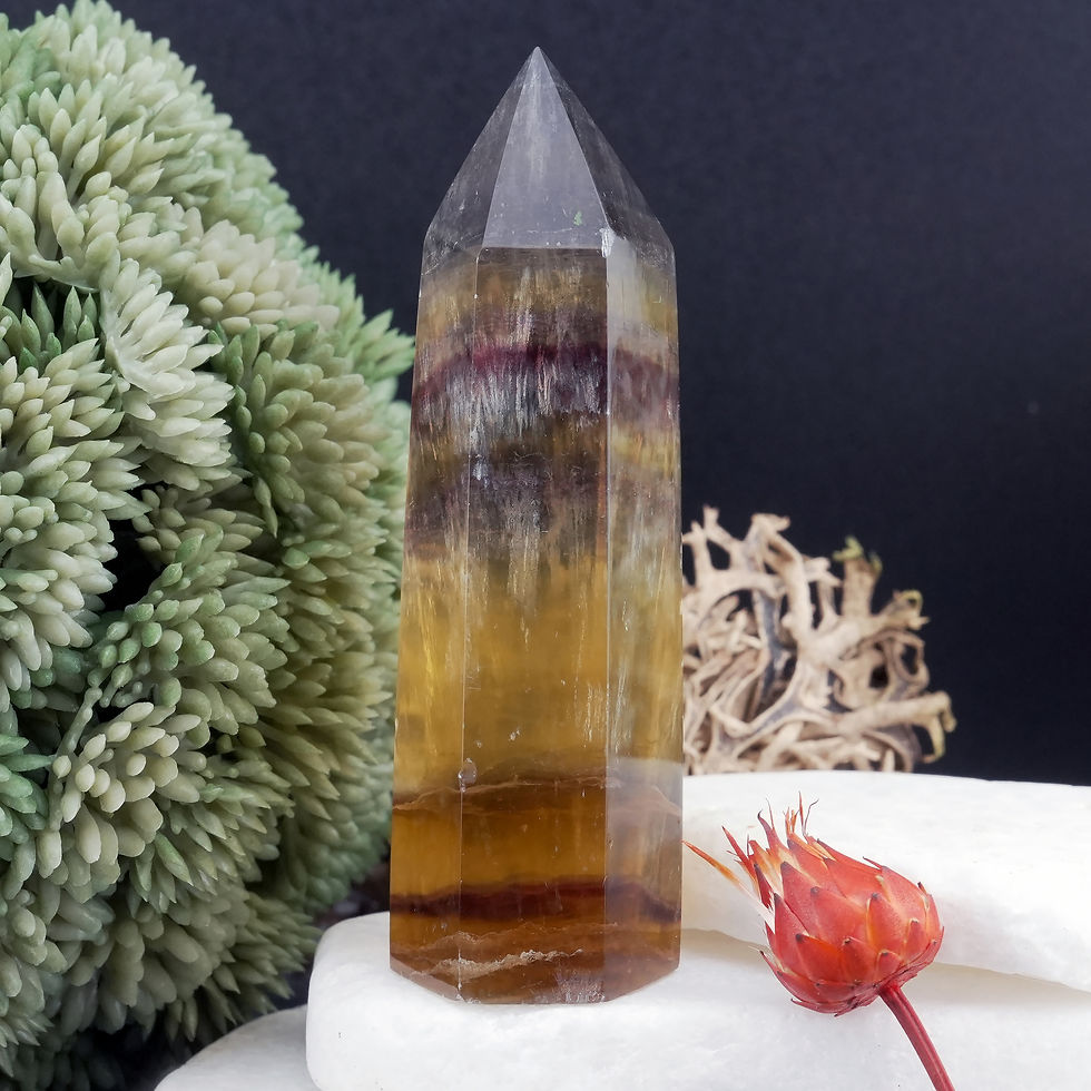 Miniatura: Yellow Fluorite Tower Crystal Healing Decor Spiritual Meditation Gift Energy