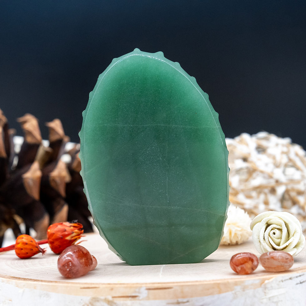 Thumbnail: Green Aventurine Crystal Virgen de Guadalupe Palm Prayer Stone Virgin Mary Decor