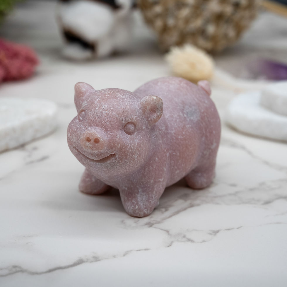 Thumbnail: Pink Opal Pig Figurine Crystal Decor Pig Lovers Gift Country Farm Animal Gift