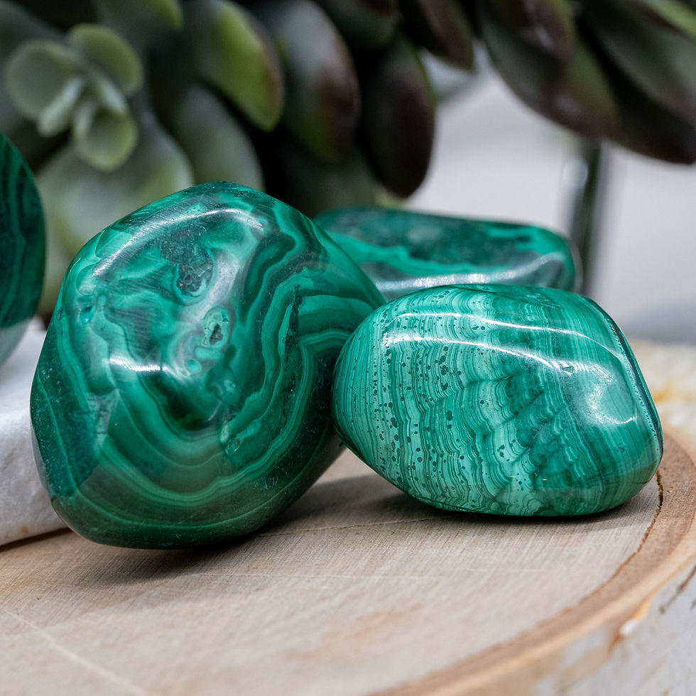 Thumbnail: Natural Malachite Crystal Tumbled Stones Spiritual Healing Meditation Trinket
