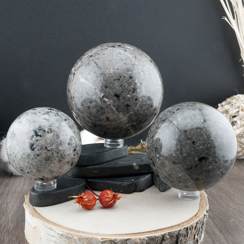 Thumbnail: Yooperlite Crystal Sphere UV Reactive Stone Ball Blacklight Halloween Crystals
