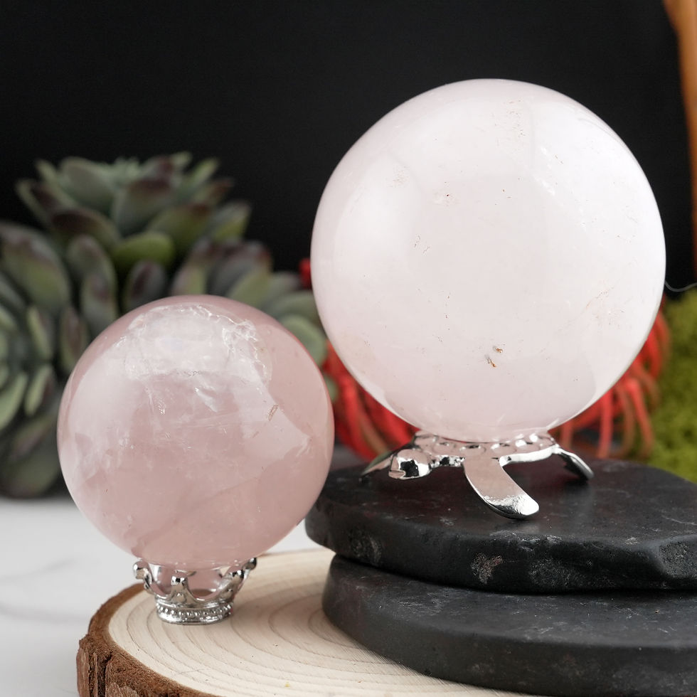 Miniatura: Rose Quartz Sphere Crystal Healing Decor Gift Spiritual Energy Stone Display