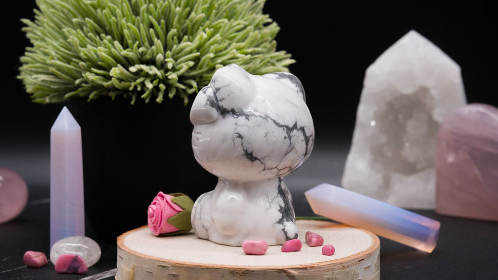 Miniatura: Howlite Hello Kitty Crystal Figurine Gift Anime Cat Lover Decor Spiritual Statue