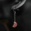 Thumbnail: Strawberry Quartz Crystal Crescent Moon Hanging Earrings 925 Silver Jewelry Gift