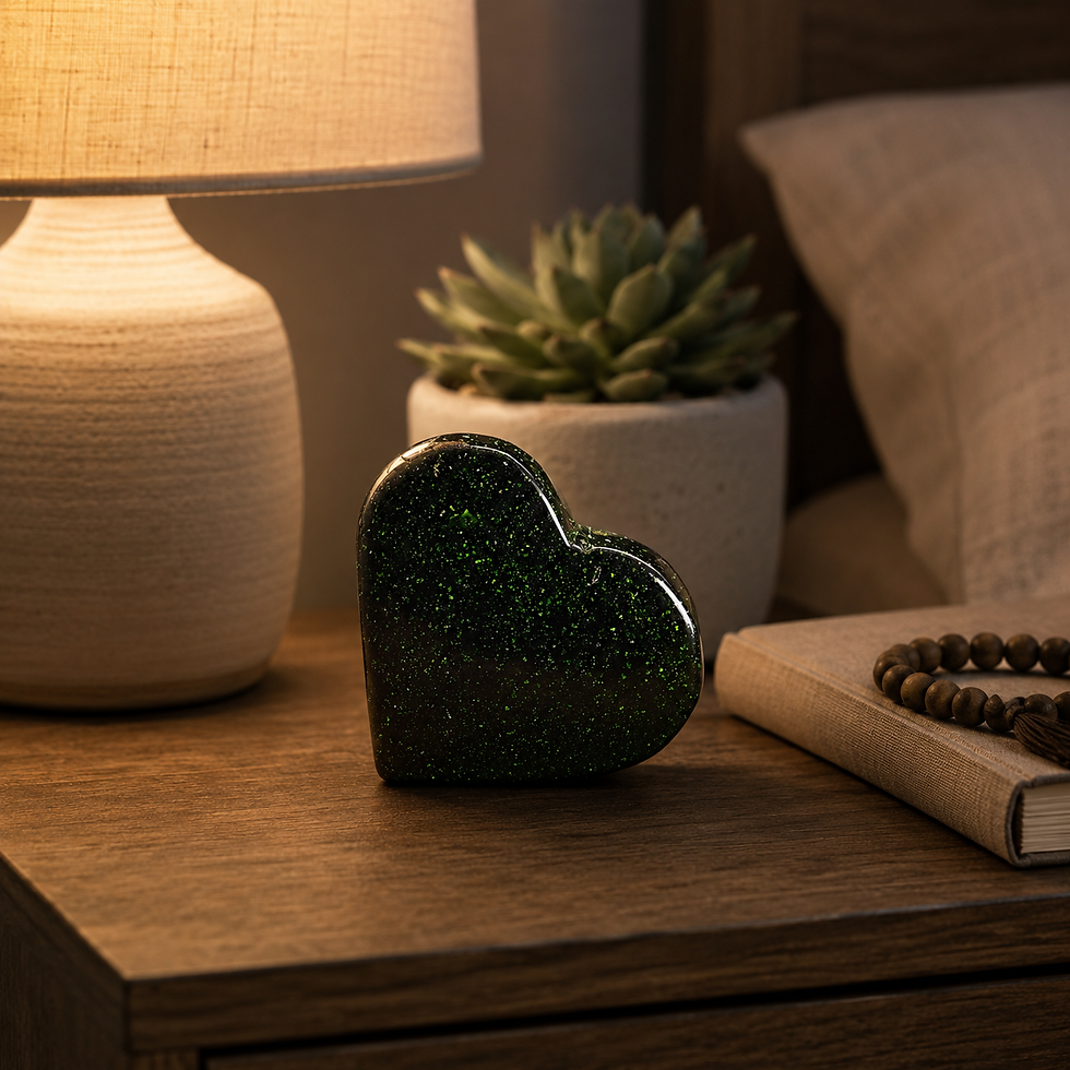 Thumbnail: Green Sandstone Heart Carving Crystal Boho Altar Stone Home Decor Keepsake Gift
