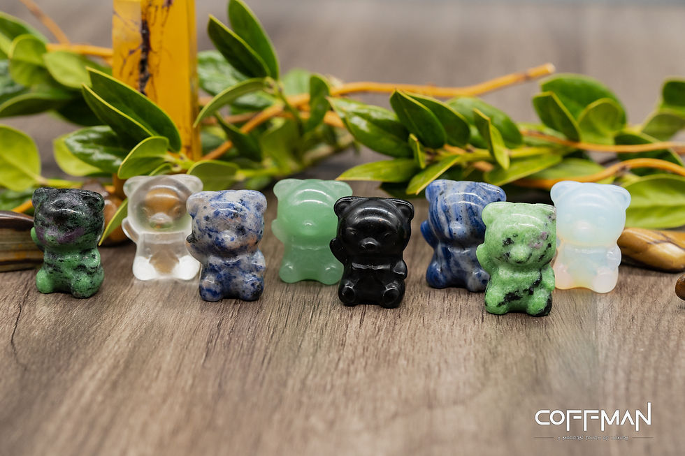 Miniatura: Mini Crystal Teddy Bear Carving Spiritual Energy Healing Chakra Pocket Stone