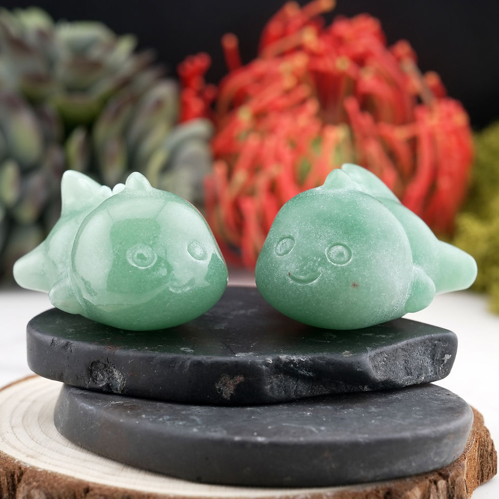 Miniatura: Green Aventurine Baby Dino Crystal Figurine Natural Stone Carving Decor Gift